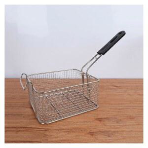 튀김 바구니 스테인리스 스틸 바구니와 스캘딩 방지 손잡이가 있는 상업용 전기 튀김기 프렌치 프라이 사각 오일 필터