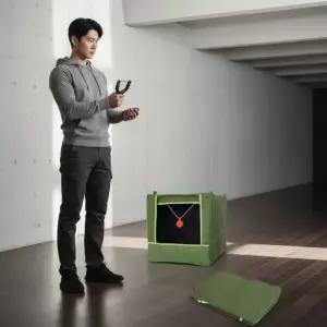 슬링샷 강구 회수함 접이식 타겟망 40x40cm 연습용 과녁 그린색