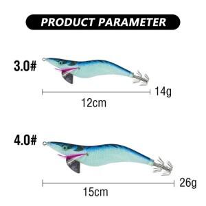 빛나는 오징어 지그 미끼 120mm 리드 싱커가있는 문어 후크 낚시 수평 나무 새우