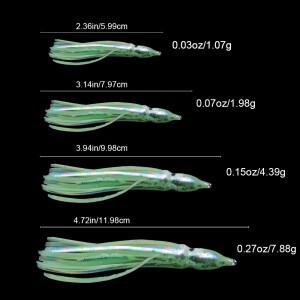 강력한 야간 조명 효과와 좋은 품질을 갖춘 10개의 새로운 오징어 부드러운 미끼, 낚시 고정 장치 액세서