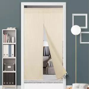 주방 현관 화장실 트임형 압축봉 가림막 커튼 브라운 천가리개 중문 다용도실