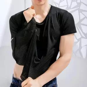 실크 셔츠 메쉬 반팔 아이스티 남자 티셔츠 반팔티