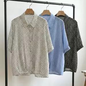 [NS홈쇼핑][샵앤] 여성 카라넥 나뭇잎패턴 빈팔 셔츠 블라우스 JR-WBL-5204[35828360]