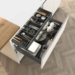 당겨 바구니 주방 캐비닛 더블 서랍 유형 접시 찬장 보관 내부 선반