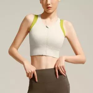 요가 운동 브라탑 앞지퍼 달리기 필리테스 헬스복 나시 속옷