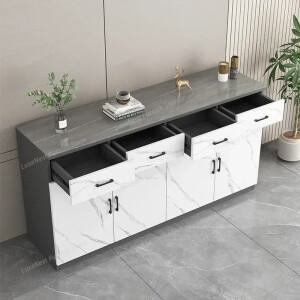 화이트 시트 완비형 캐비닛 수납 디자인 원목 북유럽풍 주방 고급 풀 선반 가구