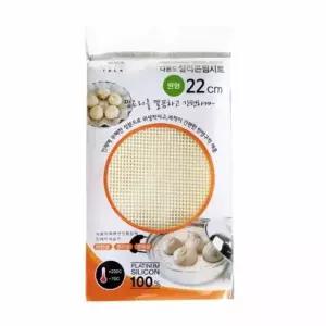 실리콘 찜기 시트 원형 22cm 전자레인지용 패드 주방 조리 도구