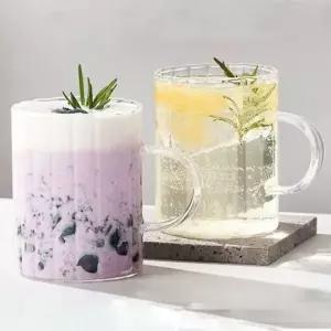 머그컵 300ml 2p 유리 커피잔 마카 컵 세트