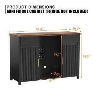 대형 커피 바 캐비닛(냉장고 공간 포함), 미니 냉장고 캐비닛(와인 보관함 가정용 뷔페 사이드보드 테이블