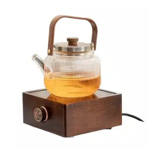 다도용 호두나무 미니인덕션 세라믹히터 호두 티포트 티타임 세라믹 50mL 유