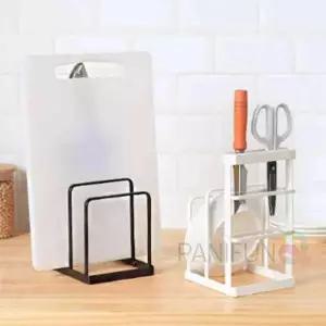 [콩심팥심]스틸 칼꽂이 주방 수납 도마 거치대 칼 보관함 칼꽃이