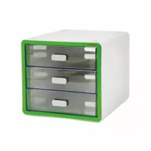 [셀러에이드]소품 정리함 3단 책상 서랍장 연두색 사무실 미니 수납박스