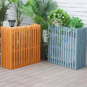 에어컨 실외기 햇빛가리개 우드 커버 차양막 나무