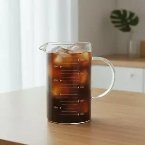 내열유리 계량컵 눈금 비커 저그 손잡이형 1000ml 베이킹 홈카페 도구