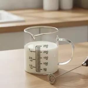 내열유리 계량컵 눈금 비커 홈카페 저그 손잡이 250ml 1개