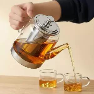 [골드스마일]내열 유리 티포트 직화 인덕션 겸용 차망 주전자 1500ml