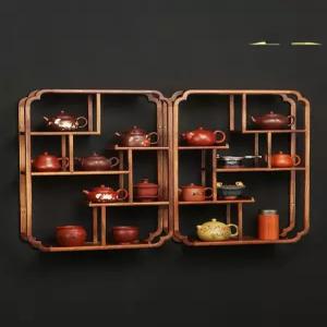 벽걸이 원목 그릇장 그릇장 수납장 컵진열장 벽선반 다기장