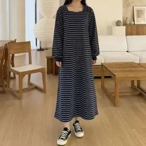 [NS홈쇼핑][샵앤] 여성 스퀘어넥 단가라 국산 루즈핏 임부 롱원피스 LL-WDR-5153...