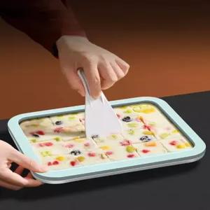 철판 아이스크림 메이커 플레이트 홈메이드 샤베트 만들기