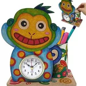 [셀러에이드]초등 저금통 원숭이 만들기 미술 어린이 나무 DIY저금통 DIY연필통