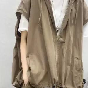 UPW1075 라엔 여성 여름 루즈핏 빅사이즈 민소매 캐주얼 후드 조끼