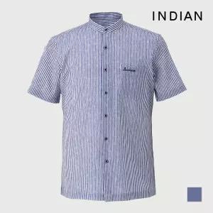 [INDIAN] 차이나 스트라이프 프린트 반팔셔츠_MITNSYM3211