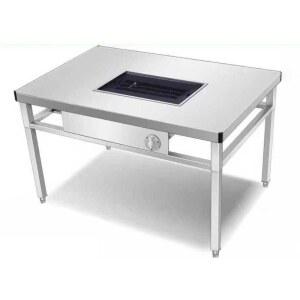 고기집 숯불 테이블 입식 식당 라운드 캠핑장 소형그릴 고기집테이블 가정용 기본상판