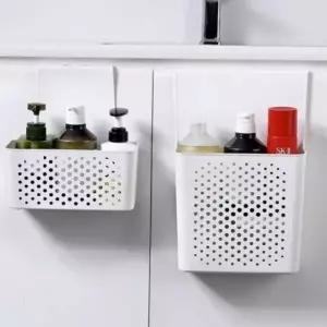 (색상-사이즈 화이트=소형)씽크대 걸이식 수납 바구니 바스켓 바스켓 주방정리 바구니 걸이형 수납 정리함