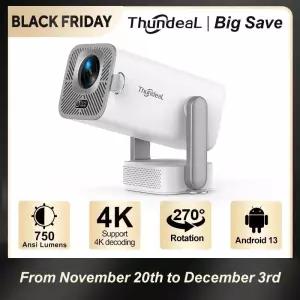 빔프로젝터 ThundeaL 풀 HD 프로젝터 TD80 Pro 1080P 2K 4K TD80Pro TD80W WIFI 안드로이드 미니 빔 3D LED