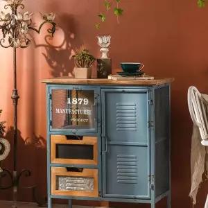 철제 수납장 카페 빈티지 진열대 소품 가구 인테리어 미니 레트로 컵 슬라