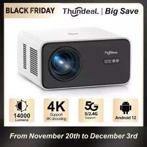 빔프로젝터 ThundeaL 휴대용 풀 HD 프로젝터 TD85W TD85SE 빔 안드로이드 WiFi 홈시어터 미니 TD85 2K 4K