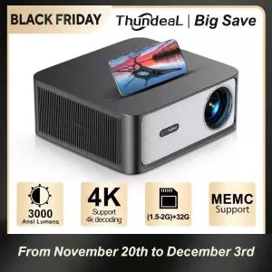 빔프로젝터 ThundeaL 1080P 프로젝터 WiFi 풀 HD TD98Pro 안드로이드 4K 비디오 영화 TD98 Pro 스마트 TV