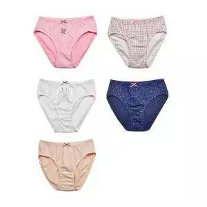 쾌적한 면스판 여성 미디 삼각팬티 5매입 편안한 여아의류 유아 주니어