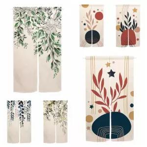 전동커튼 노르딕 적 도어 커튼 모던 추상 미니멀리즘 린넨 파티션 주방 식 반