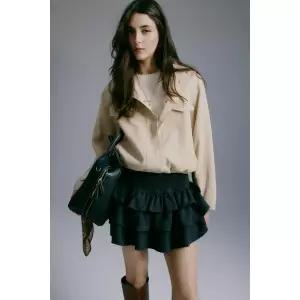 [정품] HM 여자 데일리 자켓 퍼널넥 재킷 라이트 베이지 1327335003