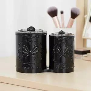 라비나 다용도 정리함 화장솜 다용도함 면봉 케이스 보관 펜슬정리함 면봉통 엔틱 덮개형 뚜껑