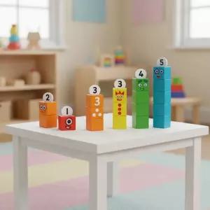 넘버블록스 1-5 우든 블록 캐릭터 나무블럭 쌓기놀이 숫자놀이 숫자세기 수학교구 수세기