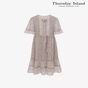 [써스데이아일랜드][Thursday Island] 보더 믹스 플라워 쉬폰 원피스(T244MOP249W)