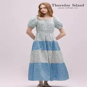 [써스데이아일랜드][Thursday Island] 스퀘어넥 플라워 롱 원피스(T244MOP277W)