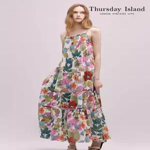 [써스데이아일랜드][Thursday Island] 플라워패턴 슬리브리스 원피스(T244MOP257W)
