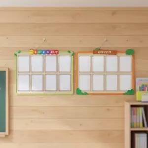 퍼니크 8구게시판 원목 공지사항 알림판 안내판 A4 아크릴포켓 환경판 유치원 어린이집