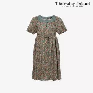[써스데이아일랜드][Thursday Island] 배색 레이스 플로럴 원피스(T244MOP347W)