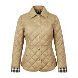 버버리 카트론 CAWTHORNE 여성 퀼팅 점퍼 패딩 카멜 81222801