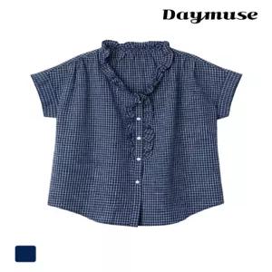 [모어오브](N) 레디 반팔 셔츠 프릴 체크 탑