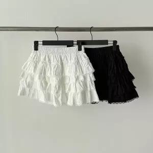 [옷자락]여성 벚꽃 스타일 발레코어 프릴 레이스 미니 스커트_P420877907