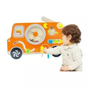 벽걸이놀이 원목 경찰차 돌아기장난감 유아완구 나무블럭 키즈카페