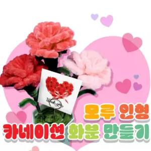 카네이션 화분 모루 만들기 꽃화분 스승의날 키트 DIY 어린이집 유치원 초등 어버이날 선물 부모님 3개 감