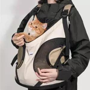 강아지외출 강아지 외출 앞가방 하드평판 방수 메쉬망 이동 1P