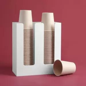 디스펜서 종이컵 정리함 보관용기 컵보관 컵홀더 2구 화이트