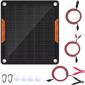 OYMSAE 12V 태양광 배터리 충전기 5W 방수 유지보수기 자동차 오토바이 보트 마린 RV 트레일러 트랙터 트럭